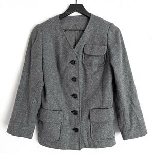 Vintage Bullocks Wilshire Women’s Wool Blazer Coat M/L Grey